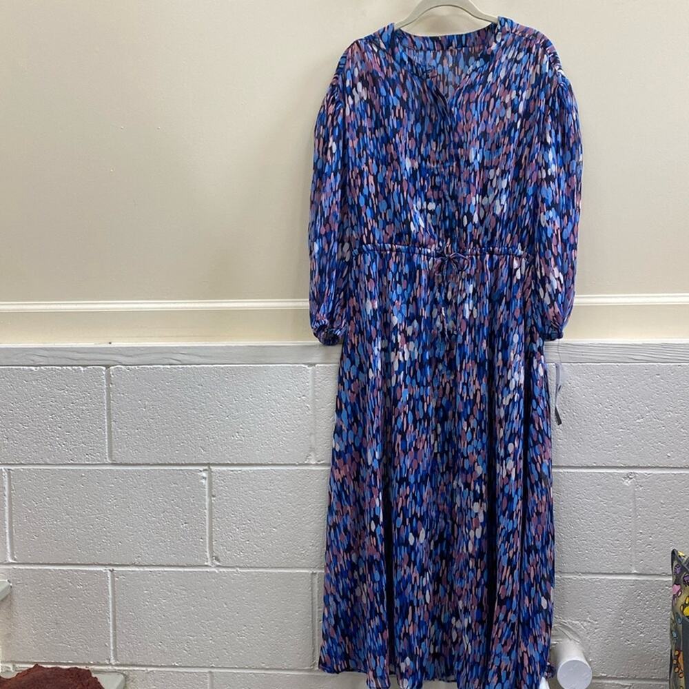 Maggy London deep navy floral print maxi dress